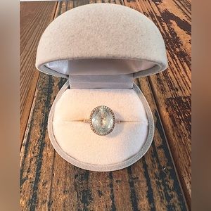 LIVEN CO. one of a kind 14k Rose Gold Oval Aquamarine Ring
